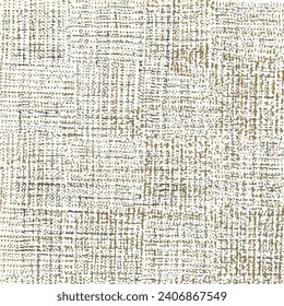 Old cotton fabric with still visible striations. Rustic cloth background. Seamless pattern. Abstract vector.