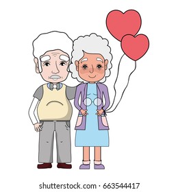 old coupe people with glasses and hairstyle