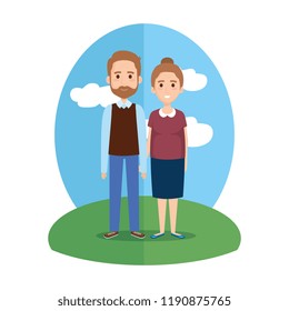 old couple avatars characters