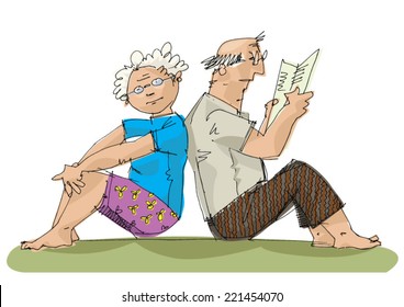old couple - cartoon