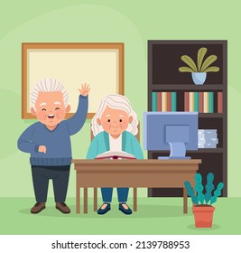 old couple continuing education characters