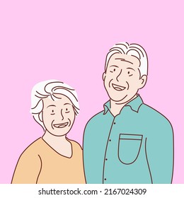 Old Couple Drawing Style Isolated On Stock Vector (Royalty Free ...