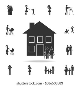 old couple in front of the house icon. Detailed set of family icons. Premium graphic design. One of the collection icons for websites, web design, mobile app on white background