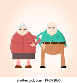 Old couple holding hands 