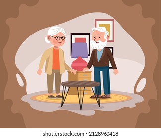 old couple in the home characters