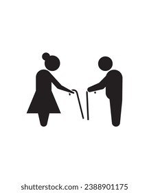 old couple icon, vector best flat icon.