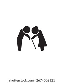 Icono de la pareja vieja, el mejor icono plano del Vector.