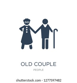 old couple icon vector on white background, old couple trendy filled icons from People collection, old couple vector illustration