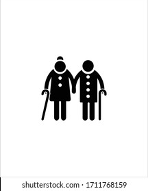 Old Couple Icon,vector Best Flat Old Couple Icon.