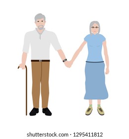 Old couple illustration. Vector.