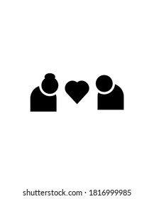 old couple with love icon,vector best flat icon.
