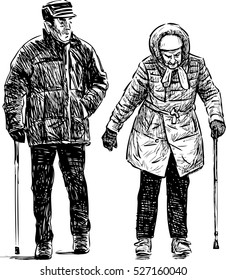 old couple on a stroll
