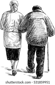 old couple on a walk