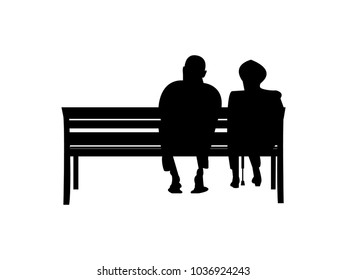 Old couple sitting on a bench