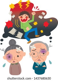 Old couple troubled with domestic violence