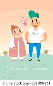 el 50 aniversario de la pareja de ancianos
