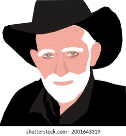 Old cowboy but handsome and cool
