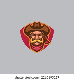 Old Cowboy Logo Vector Design