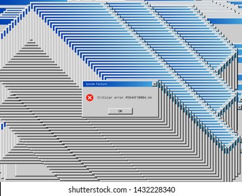 Alerta de error crítica anterior. Cuadro emergente de diálogo Error del sistema.