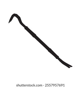 Old Crowbar Silhouette Vector Illustration