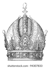 Old crown / vintage illustration from Meyers Konversations-Lexikon 1897