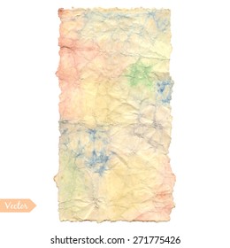 Old crumpled color paper. Old crumpled color paper in vector.