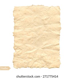 Old crumpled paper texture. Old crumpled paper in vector.