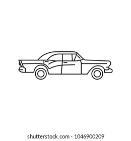 Old cuban car icon, outline style