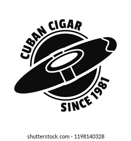 Old cuban cigar logo. Simple illustration of old cuban cigar vector logo for web design isolated on white background
