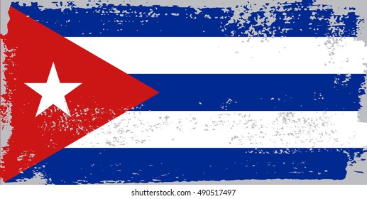 Old Cuban flag.Vector template.