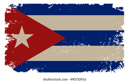 Old Cuban flag.Vector template.