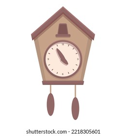 Old Cuckoo Clock icon cartoon vector. Watch time. Digital retro