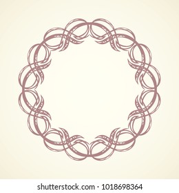 Old cute romantic book ribbon bow swirly tag swoosh element isolated on white paper card backdrop. Freehand black ink pen outline drawn curly corner sketchy in artistic rustic curlicue scrawl style