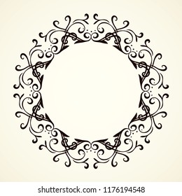 Old cute romantic book ribbon bow swirly tag swoosh element isolated on white paper card backdrop. Freehand black ink pen outline drawn curly corner sketchy in artistic rustic curlicue scrawl style