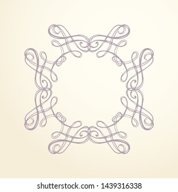 Old cute romantic book ribbon bow swirly tag swoosh element isolated on white paper card backdrop. Freehand black ink pen outline drawn curly corner sketchy in artistic rustic curlicue scrawl style