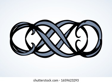 Old cute romantic book ribbon bow swirly tag swoosh element set isolated on white paper card backdrop. Freehand black ink pen outline drawn curly logo sketchy in artistic rustic curlicue scrawl style