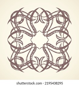 Old cute romantic book ribbon bow swirly tag swoosh element isolated on white paper card backdrop. Freehand black ink pen outline drawn curly corner sketchy in artistic rustic curlicue scrawl style