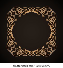 Old cute romantic book ribbon bow swirly tag swoosh element isolated on dark black board backdrop. Freehand white chalk outline drawn curly logo sketchy in artistic rustic curlicue scrawl style