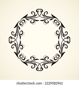 Old cute romantic book ribbon bow swirly tag swoosh element isolated on white paper card backdrop. Freehand black ink pen outline drawn curly corner sketchy in artistic rustic curlicue scrawl style