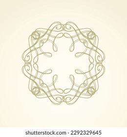 Old cute romantic book ribbon bow swirly tag swoosh element isolated on white paper card backdrop. Freehand black ink pen outline drawn curly corner sketchy in artistic rustic curlicue scrawl style