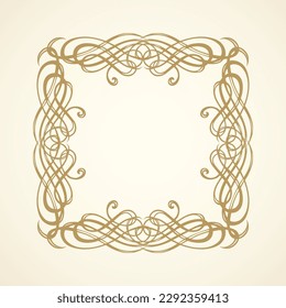 Old cute romantic book ribbon bow swirly tag swoosh element isolated on white paper card backdrop. Freehand black ink pen outline drawn curly corner sketchy in artistic rustic curlicue scrawl style