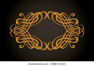 Old cute romantic book ribbon bow swirly tag swoosh element isolated on dark black board backdrop. Freehand white chalk outline drawn curly logo sketchy in artistic rustic curlicue scrawl style