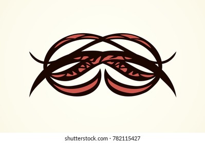 Old cute romantic book ribbon bow swirly tag swoosh element set isolated on white paper card backdrop. Freehand black ink pen outline drawn curly logo sketchy in artistic rustic curlicue scrawl style