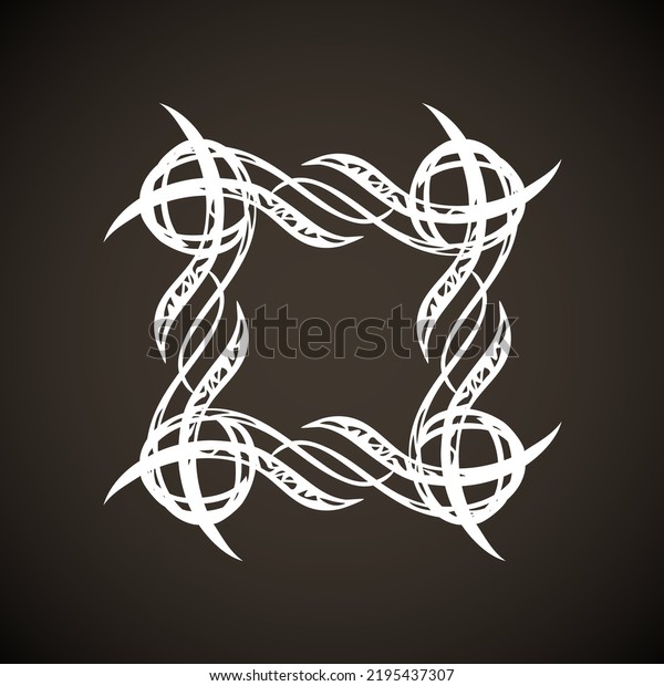 Old cute romantic book ribbon bow swirly tag swoosh\
element isolated on dark black board backdrop. Freehand white chalk\
outline drawn curly logo icon sign circle artistic rustic curlicue\
scrawl style