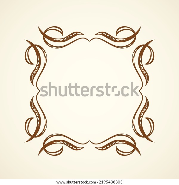 Old cute romantic book ribbon bow swirly tag swoosh\
element isolated on white paper card backdrop. Freehand black ink\
pen outline drawn curly corner sketchy in artistic rustic curlicue\
scrawl style