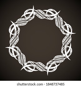 Old cute romantic wed book ribbon bow swirly tag swoosh element isolated on dark black board backdrop. Freehand white chalk outline drawn curly logo icon invite artistic rustic curlicue scrawl style