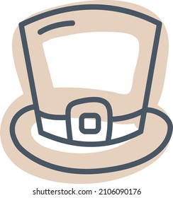 sombrero de cilindro antiguo, ilustración, vector sobre un fondo blanco.