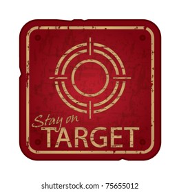 Old damaged sign with target