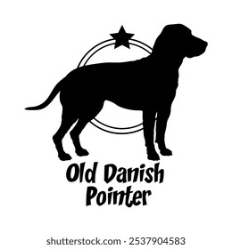 Old Danish Pointer dog silhouette,  dog, dog breeds, logo, vector, silhouette, logo design, animal, illustration, icon, sign, design, black,  symbol, pet