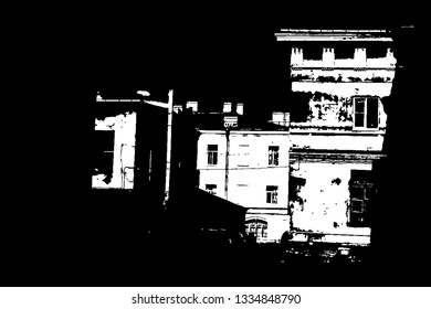 old dark city, vector illustration